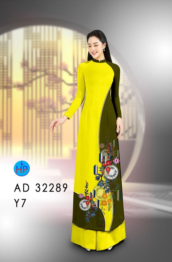 Vải Áo Dài Hoa In 3D AD 32289 5